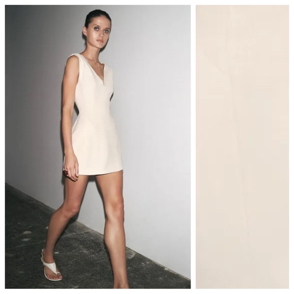 Zara Dresses & Skirts - NWT. Zara ZW Collection Ecru Voluminous Short Dress. Size XS.